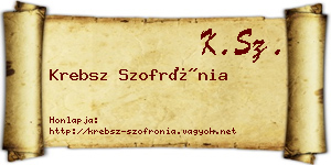 Krebsz Szofrónia névjegykártya